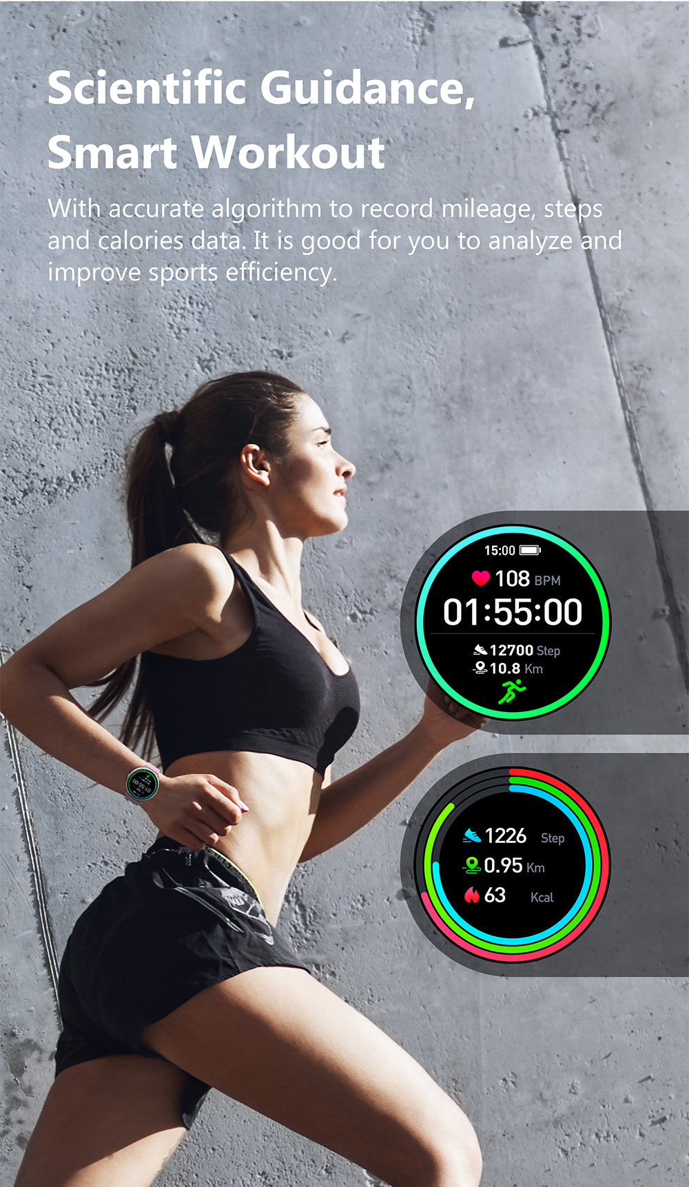 Waterproof Sport Fitness Tracker-Black